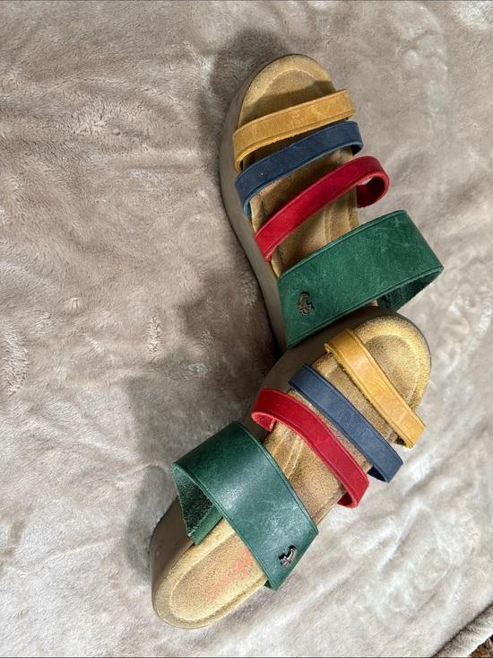G.H. Bass & Co. Shoes - G.H. Bass & Co. Multicolor Rainbow Suede Multi-Strap Slide Sandals Women's 5M